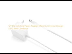 12V DC Switching Power Adapter Αποδοτικότητα Παγκόσμιο φορτιστή 5.5*2.1mm Συνδετήρας